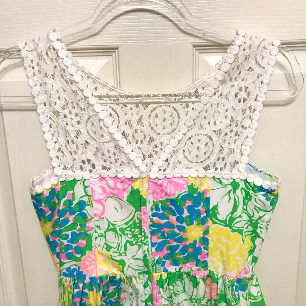 Lilly Pulitzer Reagan Dress Hibiscus Stroll - Picture 13 of 16